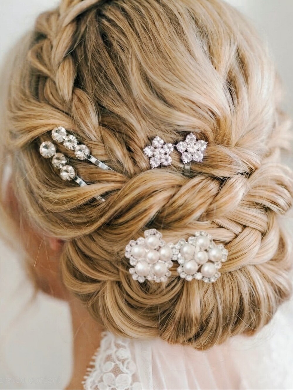 Bridal Pearl & Crystal Hair Pin Set Of 6